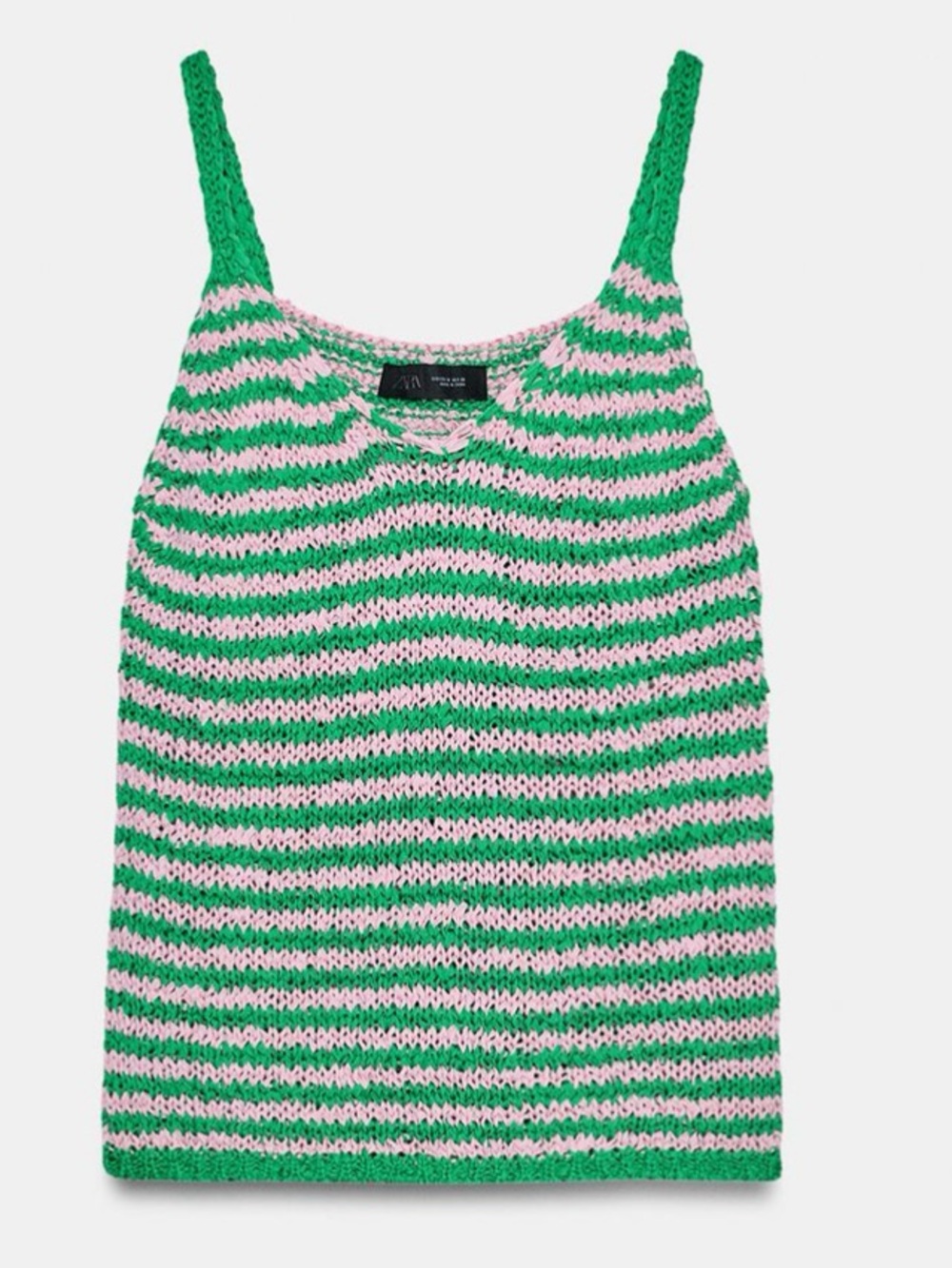 NWT ZARA STRIPED KNIT STRAP TOP SIZE S